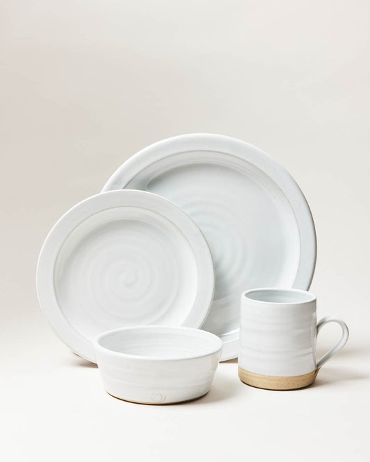 A 4 piece Silo Dinnerware Place Setting consisting of a dinner plate, side plate, bowl, and mug